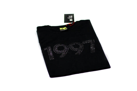 Foot-Balla Swarovski inspired "plush Black glitter" 1997 Tee